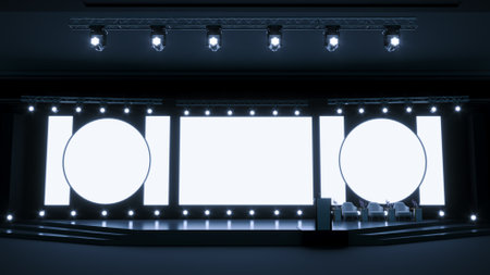 3D render of Empty stage Design for mockup and Corporate identity, Scene event led, Show on the stage.の写真素材