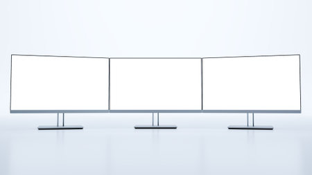 3d render of Computer monitor isolated on white backgroundの写真素材