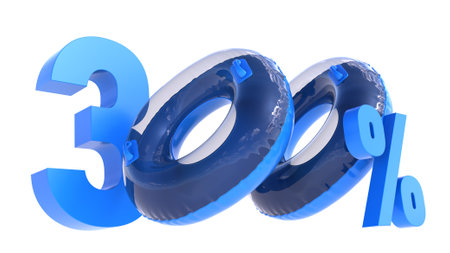 Summer sale banner, Big sale special up to 300% off, three hundred percent with swimming ring...