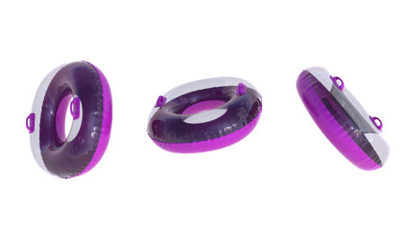 3D render of colored swim rings isolated on white background. summer concept