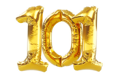 one hundred one Balloons numbers, Celebrate anniversary, Wedding Holiday. 3D render