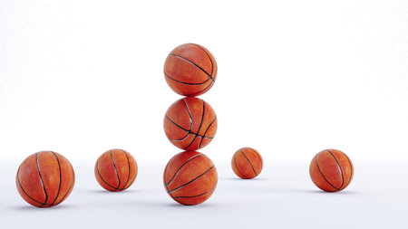 Basketball Ball isolated on white background,の写真素材
