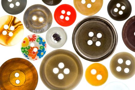 A Collection of Antique buttons in Assorted Colors
