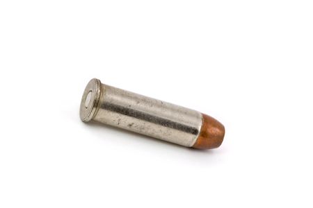 Closeup of a Bullet Isolated on a White Background
