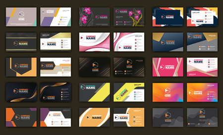 Vector - Set of Creative and Clean Corporate Business Card Print Templates. Flat Style Vector Illustration. Stationery Designのイラスト素材