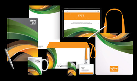 Corporate identity template set. Business stationery mock-up.のイラスト素材