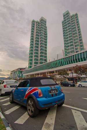 Penang,Malaysia-August 16th,2014:Great architectural design of an apartment by the sea in Karpal Singh Drive.Penang has many high rise residential in Malaysia.のeditorial素材