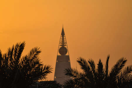 church tower in Landmark of Dammam sky in riyadhの写真素材