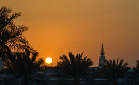 sunset over the riyadh city