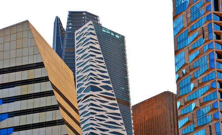 Modern skyscrapers in Shanghai, China. Shanghai is the financial center of China.