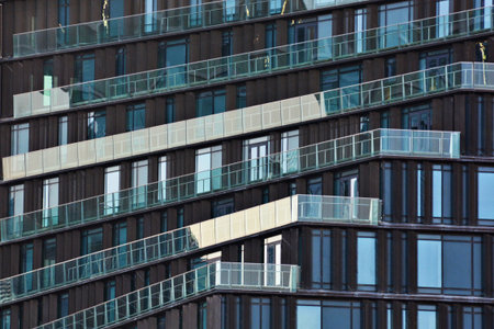 Windows of a modern office building in London, England, UK.