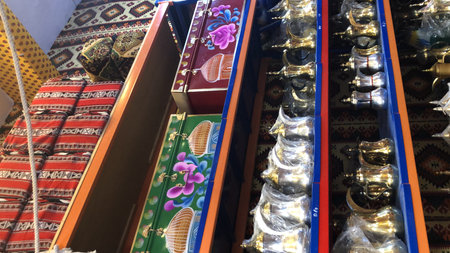 Traditional oriental souvenirs in the souk of Fez, Morocco