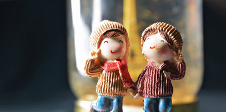 framed by green vines and purple flowers.の写真素材