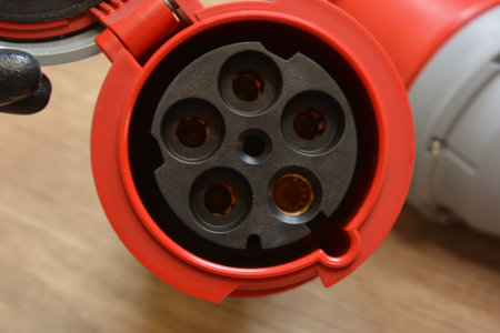 125A- 246-415v red plastic professional power connector. High