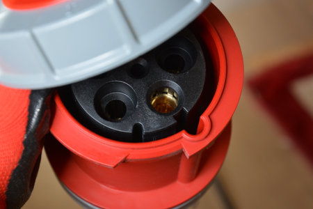 125A- 246-415v red plastic professional power connector. High