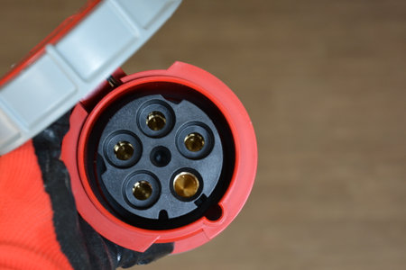 125A- 246-415v red plastic professional power connector. High