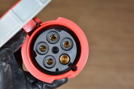 125A- 246-415v red plastic professional power connector. High