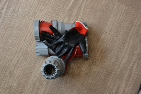 125A- 246-415v red plastic professional power connector. Highの写真素材