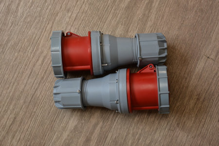 125A- 246-415v red plastic professional power connector. High