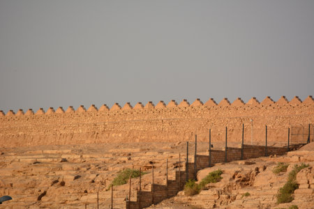 A castle on top of a mountain in the city of Diriyah, Riyadh