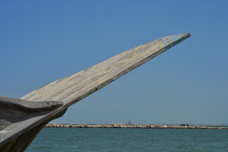 wooden slatted boat keel as background