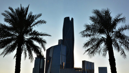 Riyadh Saudi Arabia Abdullah Financial District KAFD business towersの写真素材