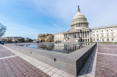 Reflective Angles of the United States Capitol Building in Washington DC.の写真素材