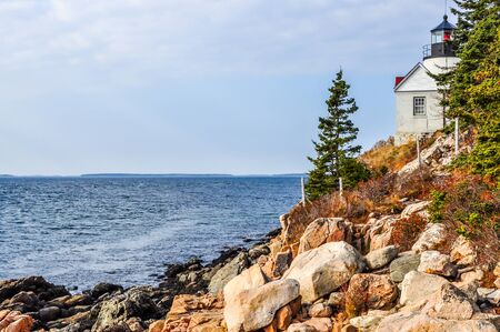 Bass Harbor Head Light near Bar Harbor, Maineの写真素材