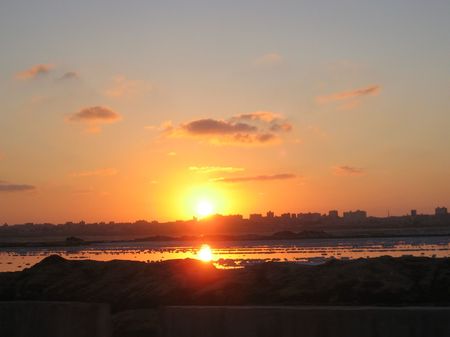 Sunset on the Salt Lakes, west of Alexandriaの写真素材