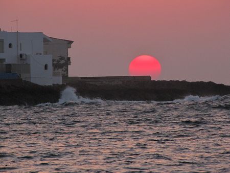 Sunset at Montaza beachの写真素材