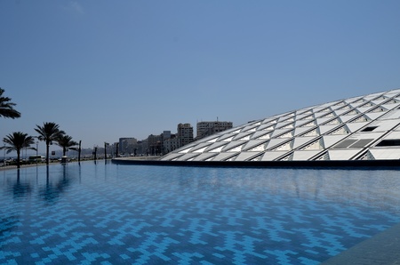 Biblitheca Alexandrina is a library, exhibition and cultural center aspiring to revive the glory of the ancient library of Alexandriaのeditorial素材