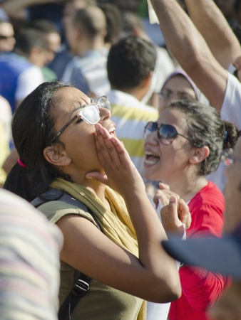 Alexandria, Egypt - Sep 9, 2011 - Egyptian demonstrators protesting the slow pace of reformのeditorial素材