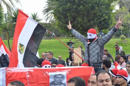Alexandria, Egypt - January 27, 2012 - Egyptians protesting against the Supreme Military Councilのeditorial素材