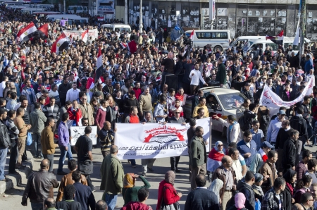 Alexandria, Egypt - December 7, 2012 -Demonstrations against President Morsiのeditorial素材