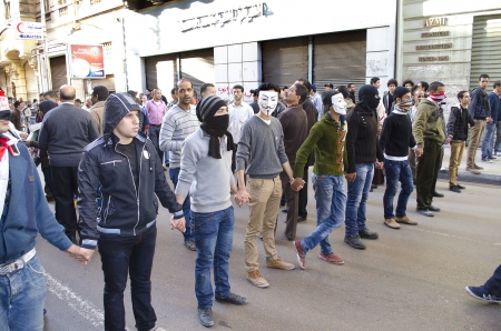 Alexandria, Egypt - December 7, 2012 -Demonstrations against President Morsiのeditorial素材