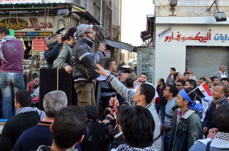 Alexandria, Egypt - December 7, 2012 -Demonstrations against President Morsiのeditorial素材
