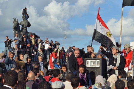 Alexandria, Egypt - December 7, 2012 -Demonstrations against President Morsiのeditorial素材