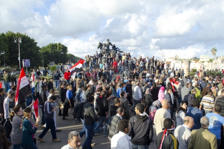 Alexandria, Egypt - December 7, 2012 -Demonstrations against President Morsiのeditorial素材