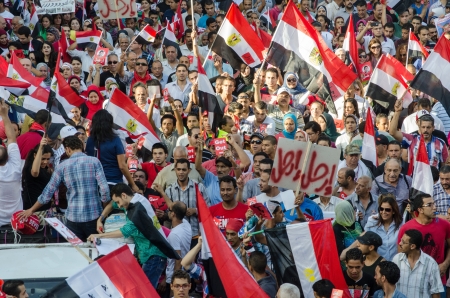 Alexandria, Egypt - June 30, 2013 - Egyptians demonstrate against president Morsiのeditorial素材