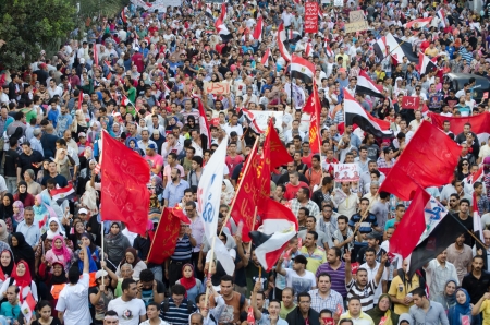 Alexandria, Egypt - June 30, 2013 - Egyptians demonstrate against president Morsiのeditorial素材