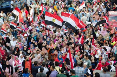 Alexandria, Egypt - June 30, 2013 - Egyptians demonstrate against president Morsiのeditorial素材