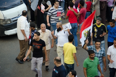Alexandria, Egypt - June 30, 2013 - Egyptians demonstrate against president Morsiのeditorial素材