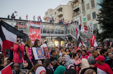 Alexandria, Egypt - June 30, 2013 - Egyptians demonstrate against president Morsiのeditorial素材