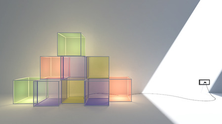 3d render of light box pastel color and copy spaceの写真素材