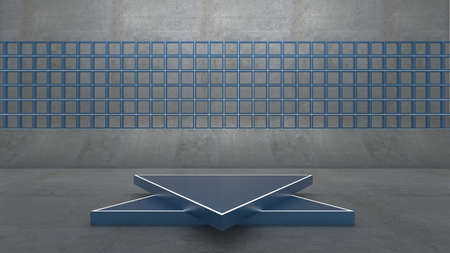 3d rendering of triangle podium for show productの写真素材