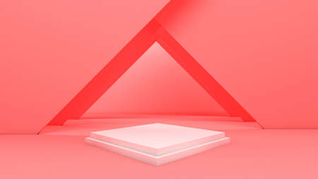 3d rendering of rectangle podium for show productの写真素材
