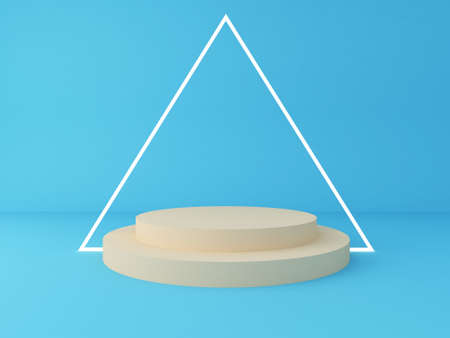 3d rendering of circle podium for show product and space for textの写真素材