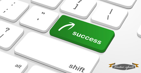 message on keyboard  enter key that is \\\"success\\\"のイラスト素材