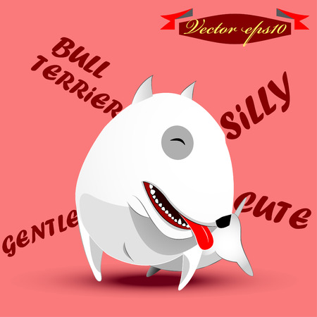 bull terrier dog cartoon vectorのイラスト素材