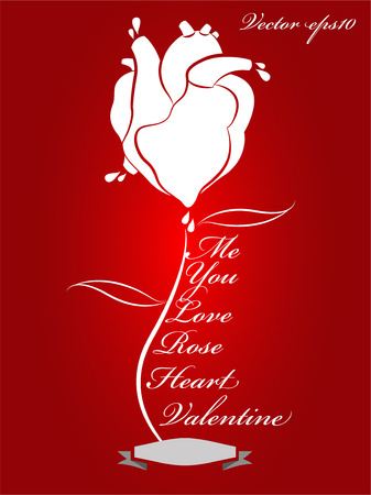 heart rose designのイラスト素材